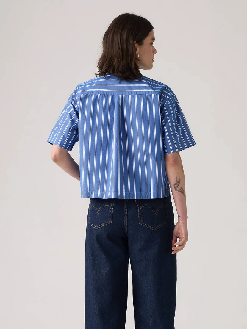 LEVI'S Áo Sơ Mi Nữ Tay Ngắn - Relaxed Harlie Cropped