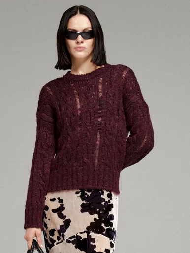 SISLEY Áo Len Dài Tay Nữ Women Sweater