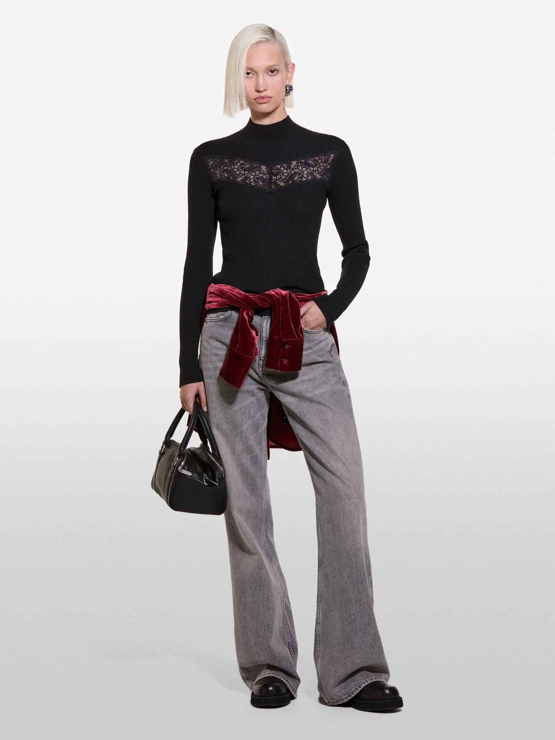 SISLEY Áo Len Dài Tay Nữ Women Sweater