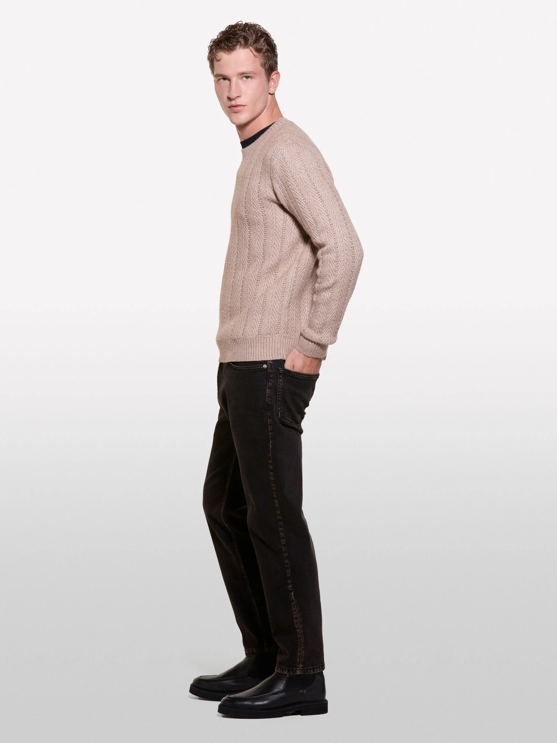 SISLEY Áo Len Dài Tay Nam Men Sweater