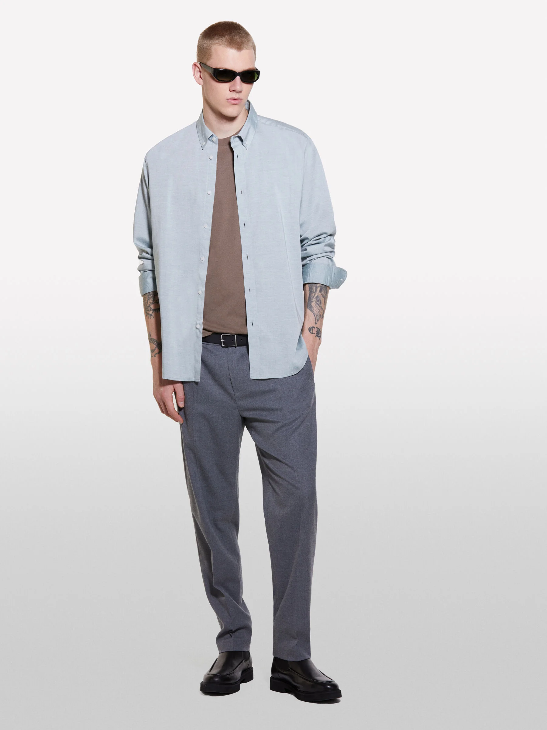 SISLEY Áo Sơ Mi Dài Tay Nam Men Shirt