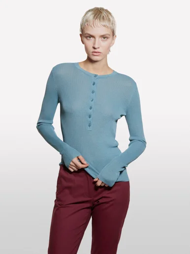 SISLEY Áo Len Dài Tay Nữ Women Sweater