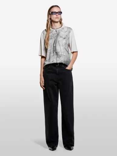 SISLEY Áo Thun Ngắn Tay Nữ Women T-Shirt