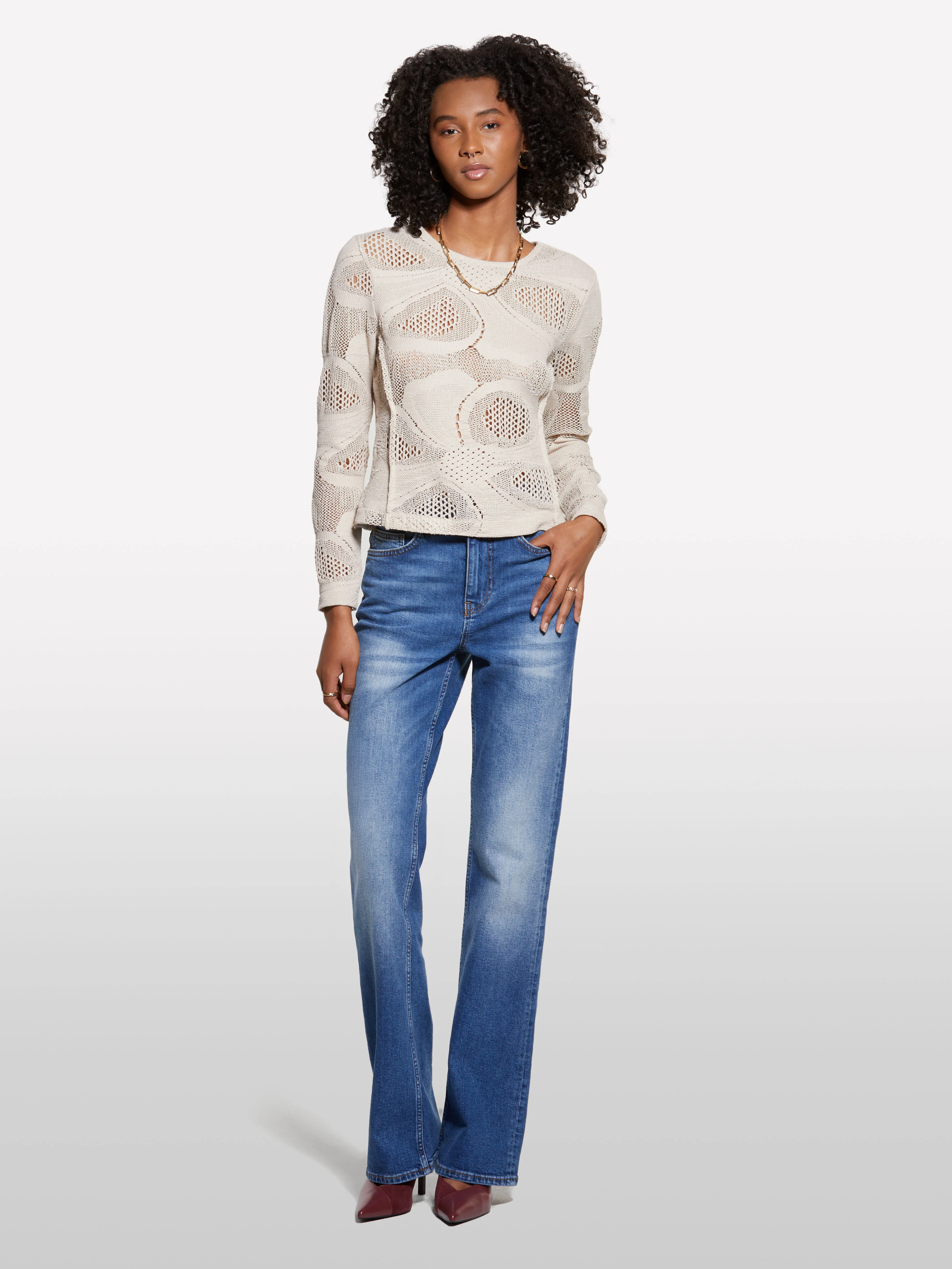SISLEY Áo Thun Dài Tay Nữ Women T-Shirt