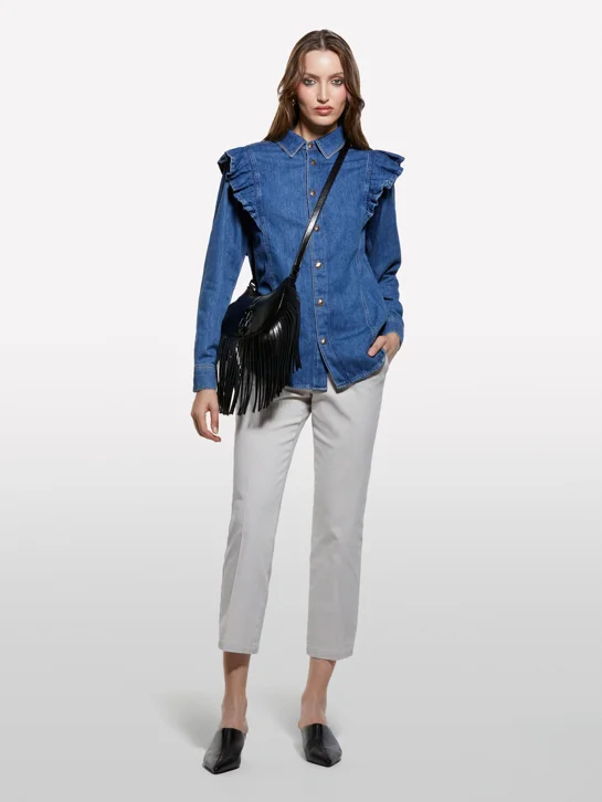 SISLEY Áo Sơ Mi Dài Tay Nữ Women Shirt