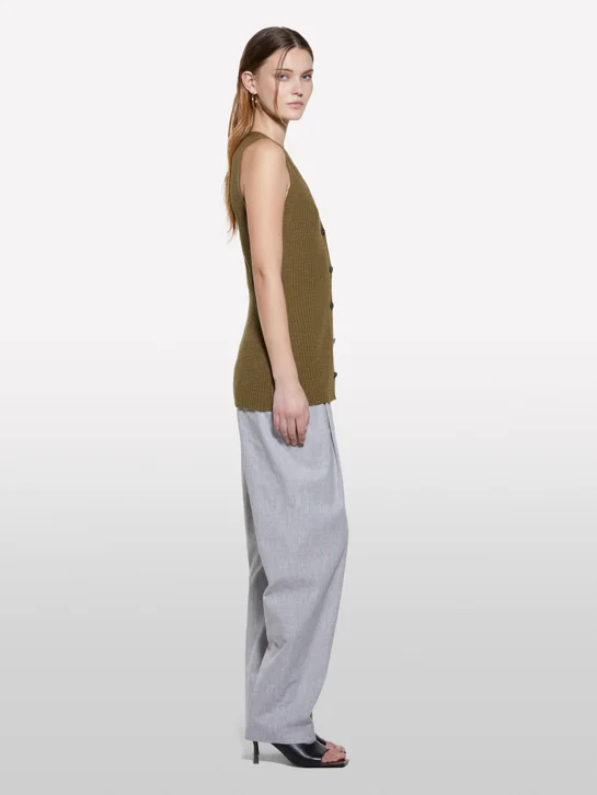 SISLEY Áo Khoác Len Không Tay Nữ Women Cardigan