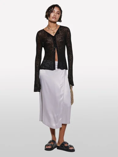 SISLEY Áo Len Dài Tay Nữ Women Sweater