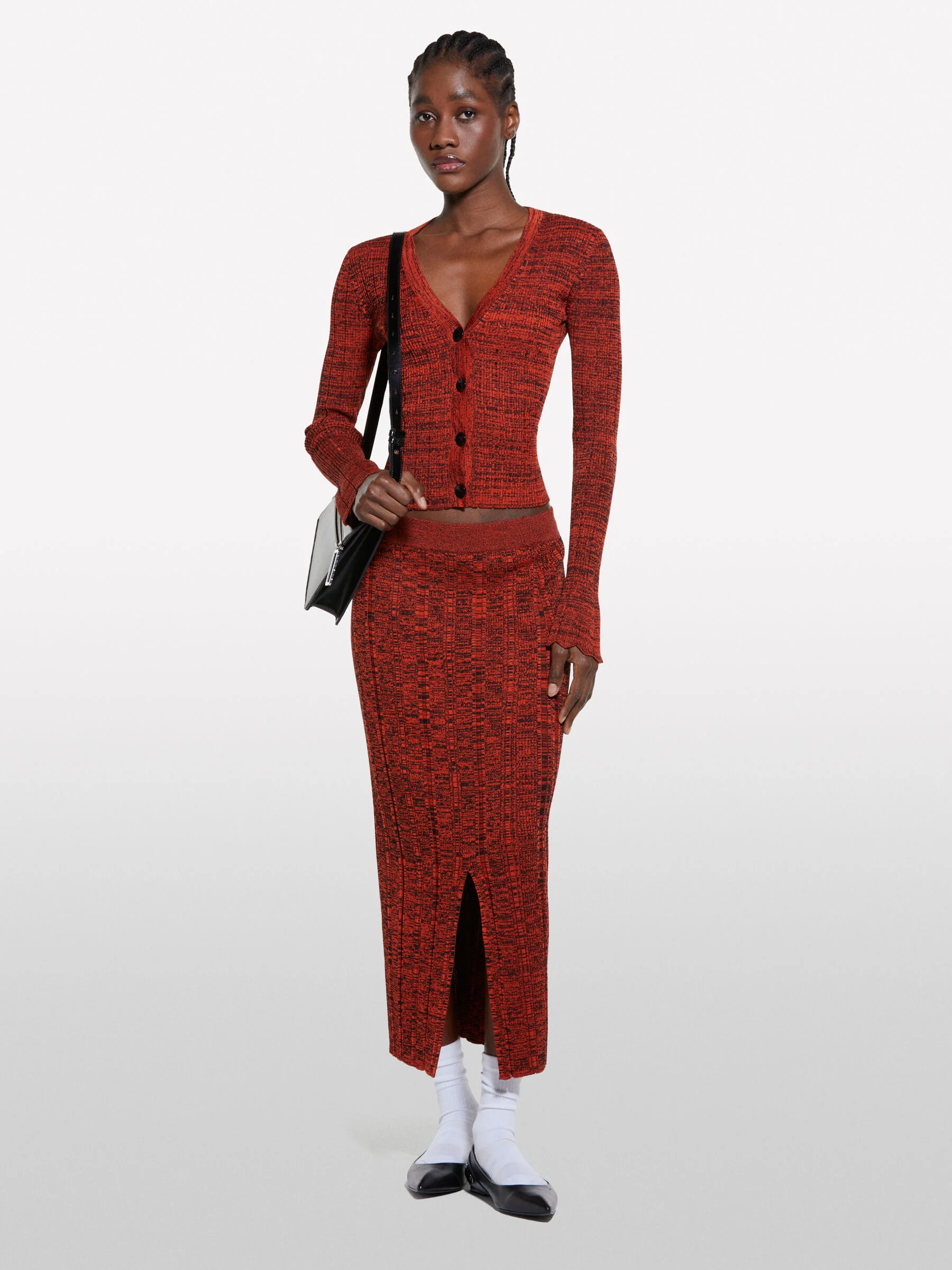 SISLEY Áo Khoác Len Dài Tay Nữ Women Cardigan