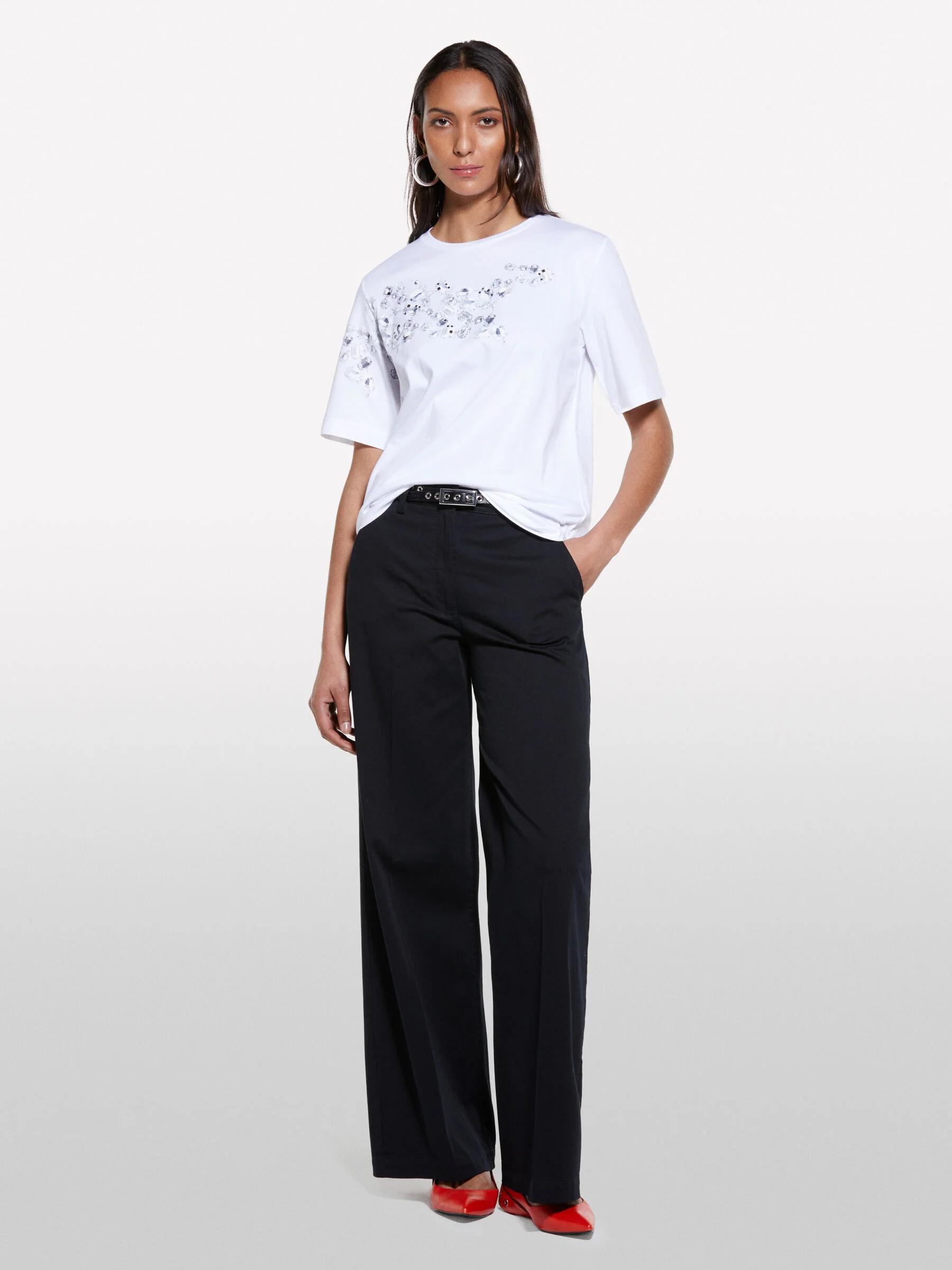 SISLEY Áo Thun Ngắn Tay Nữ Women T-Shirt