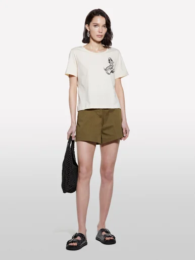 SISLEY Áo Thun Ngắn Tay Nữ Women T-Shirt