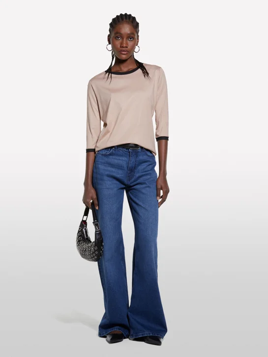 SISLEY Áo Thun Tay Lỡ Nữ Women T-Shirt