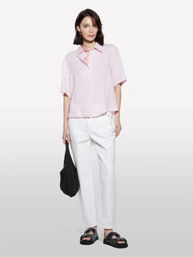 SISLEY Áo Sơ Mi Ngắn Tay Nữ Women Shirt