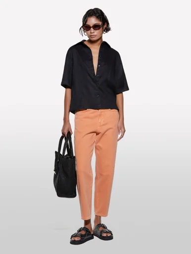 SISLEY Áo Sơ Mi Ngắn Tay Nữ Women Shirt