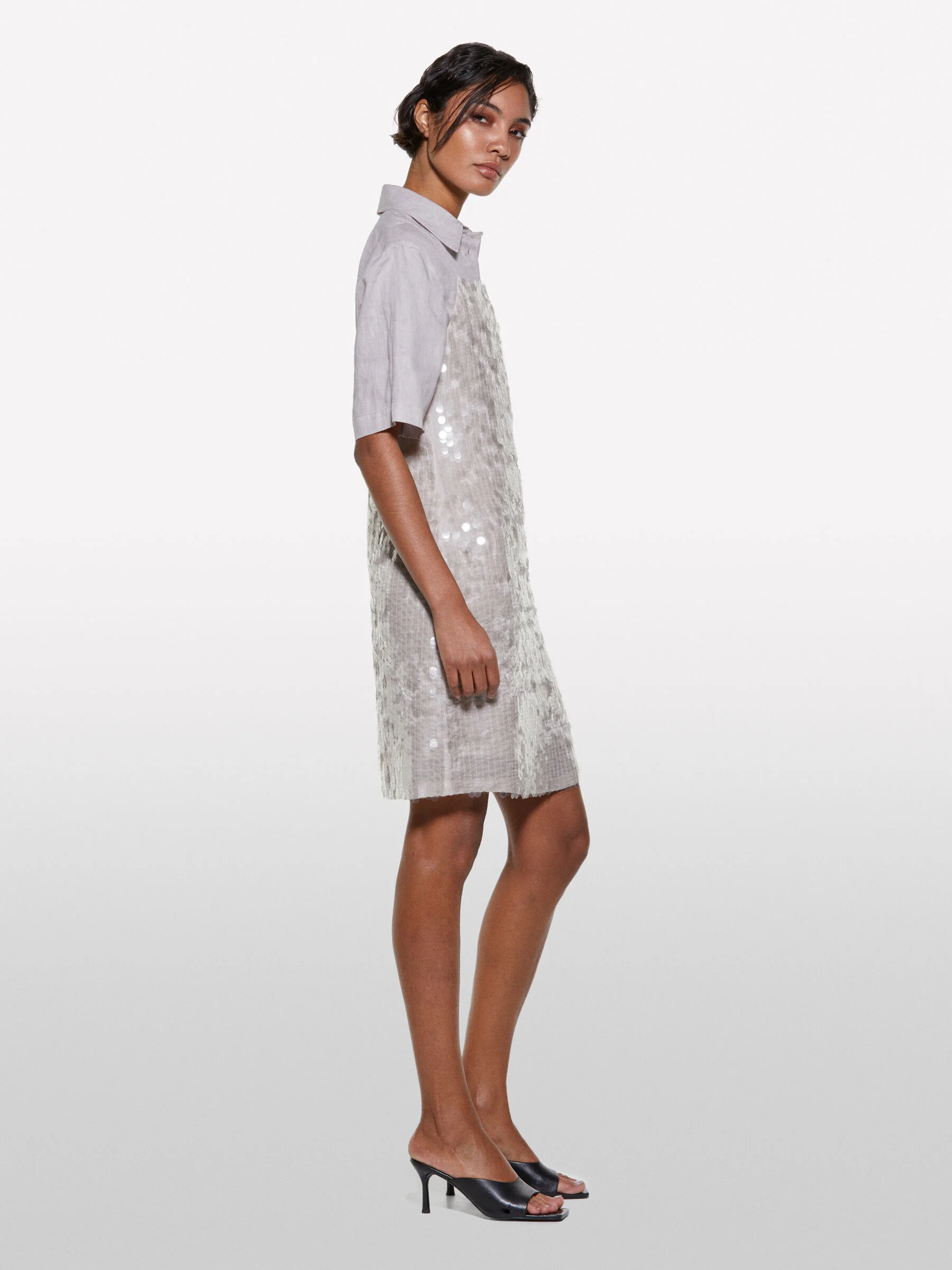 SISLEY Áo Sơ Mi Ngắn Tay Nữ Women Shirt