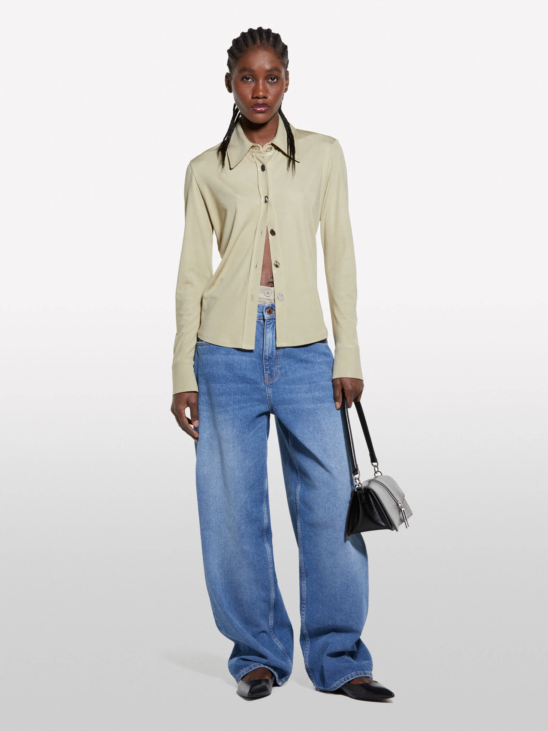 SISLEY Áo Sơ Mi Dài Tay Nữ Women Shirt