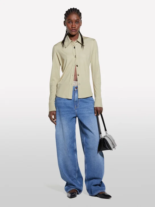 SISLEY Áo Sơ Mi Dài Tay Nữ Women Shirt
