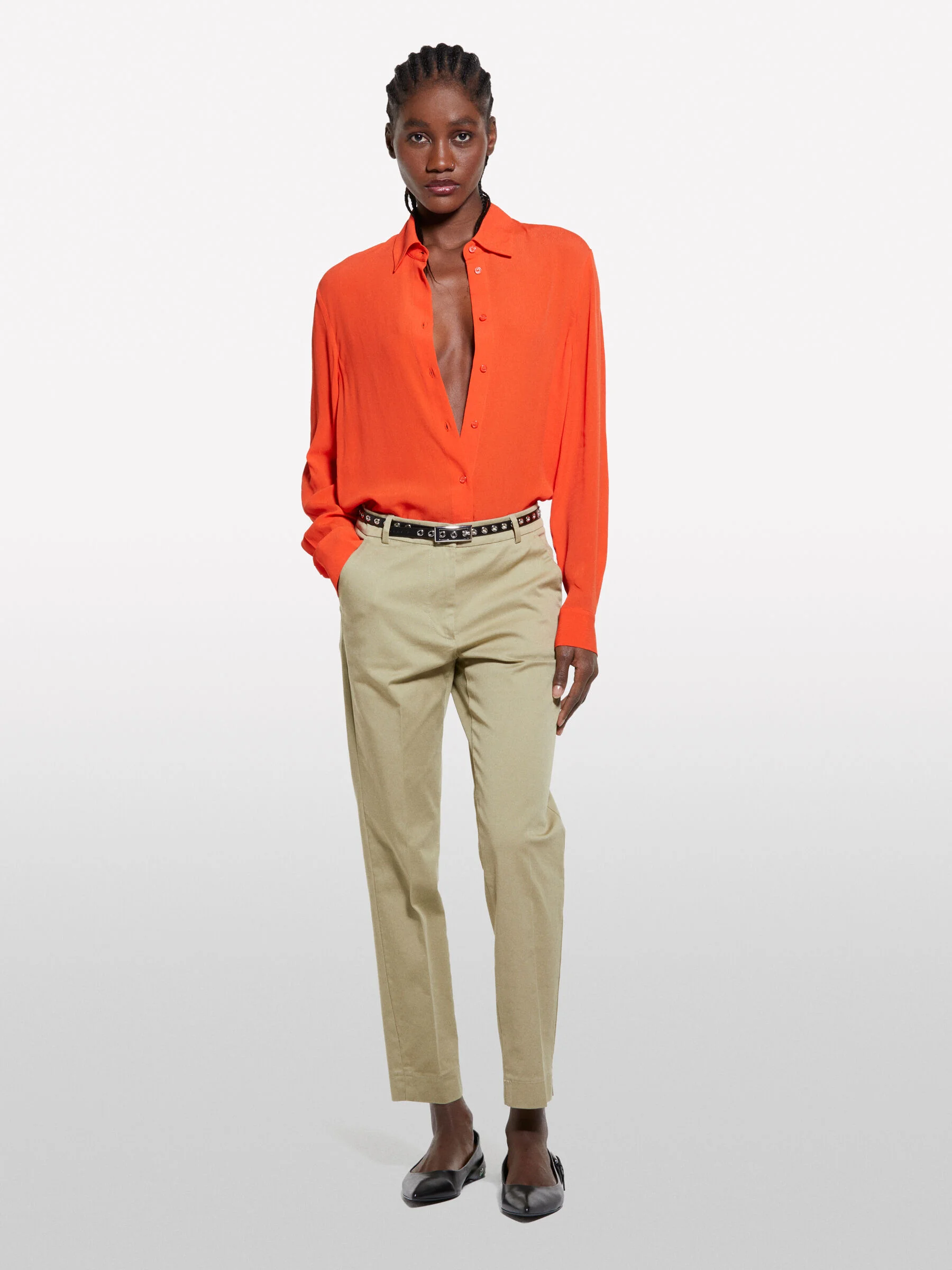 SISLEY Áo Sơ Mi Dài Tay Nữ Women Shirt