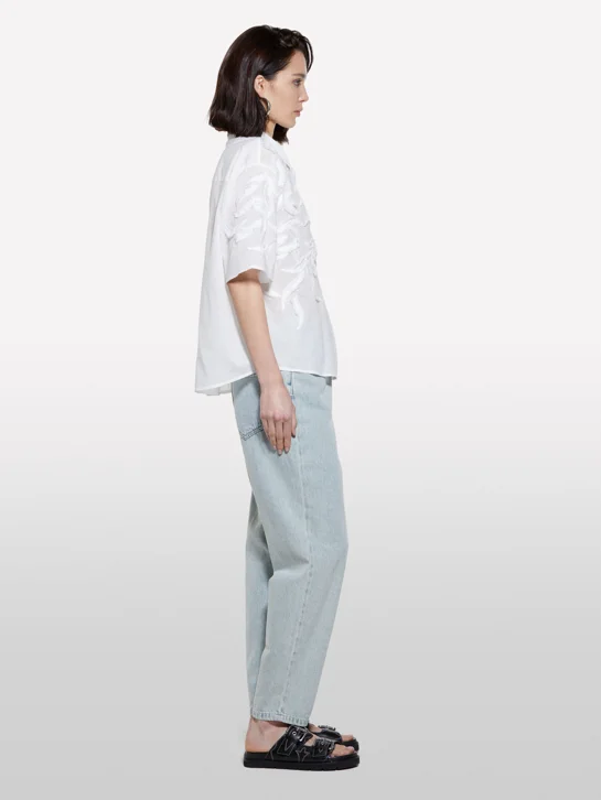 SISLEY Áo Sơ Mi Ngắn Tay Nữ Women Shirt