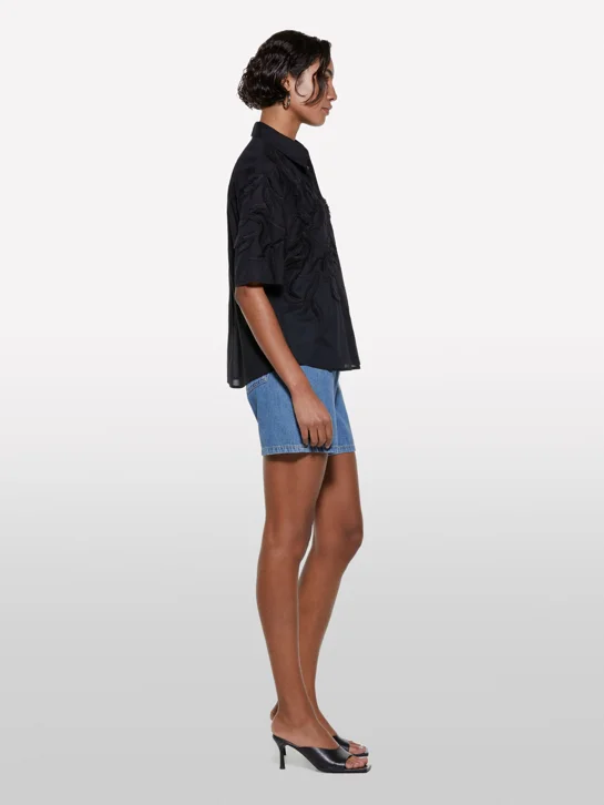 SISLEY Áo Sơ Mi Ngắn Tay Nữ Women Shirt