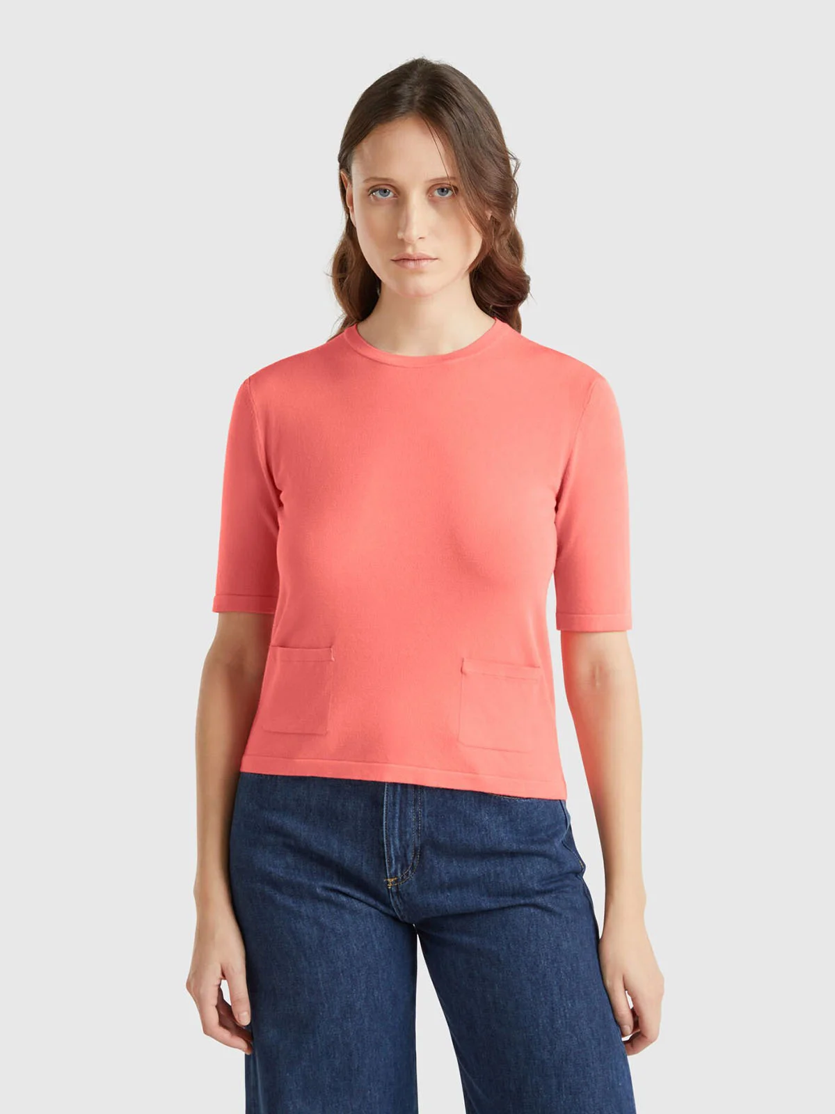 UNITED COLORS OF BENETTON Áo Len Ngắn Tay Nữ Women Sweater