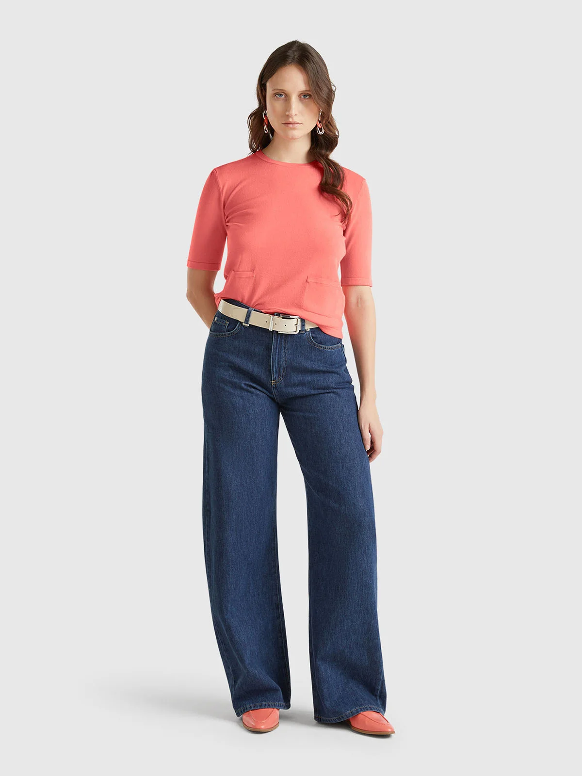 UNITED COLORS OF BENETTON Áo Len Ngắn Tay Nữ Women Sweater