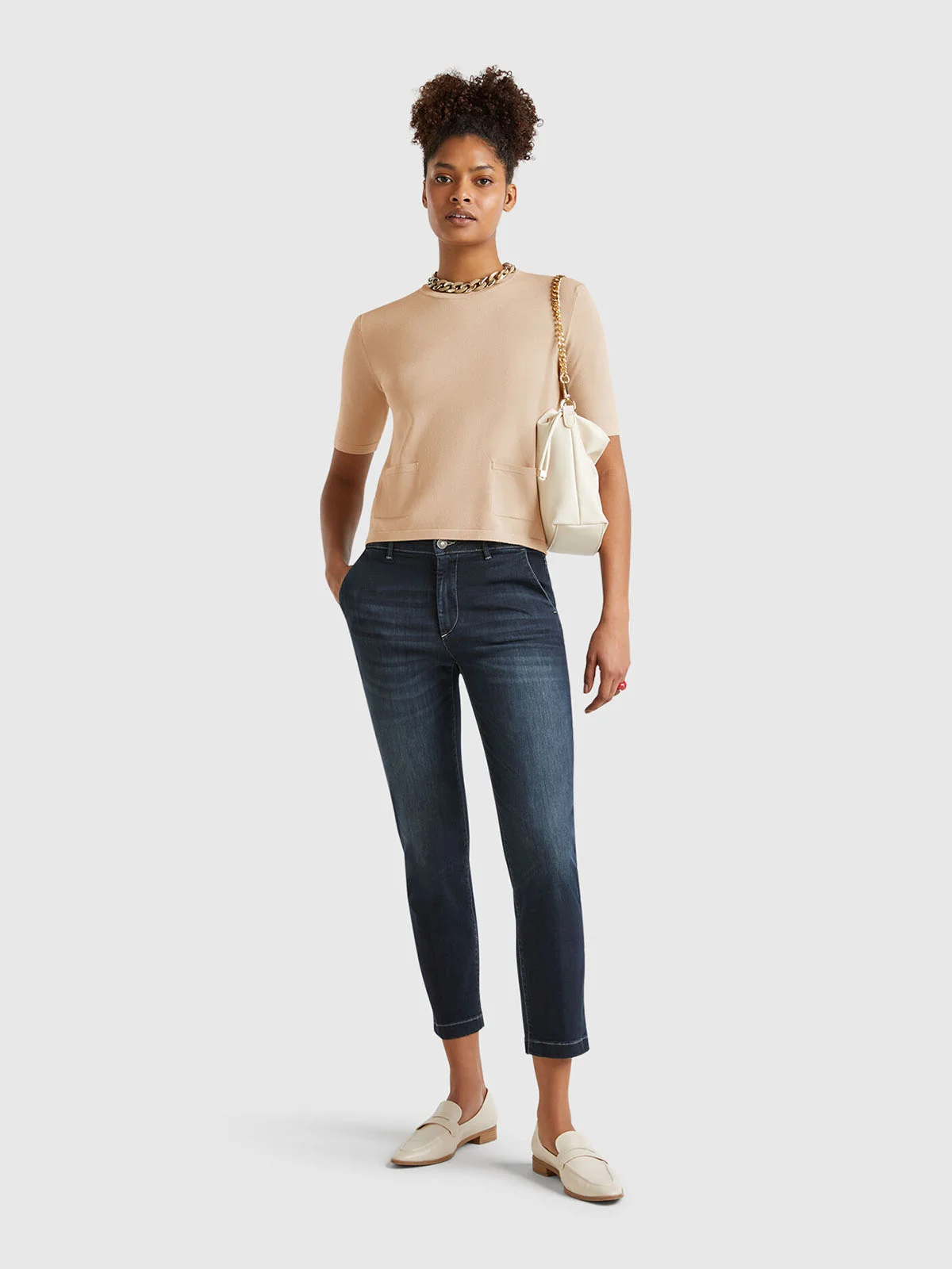 UNITED COLORS OF BENETTON Áo Len Ngắn Tay Nữ Women Sweater