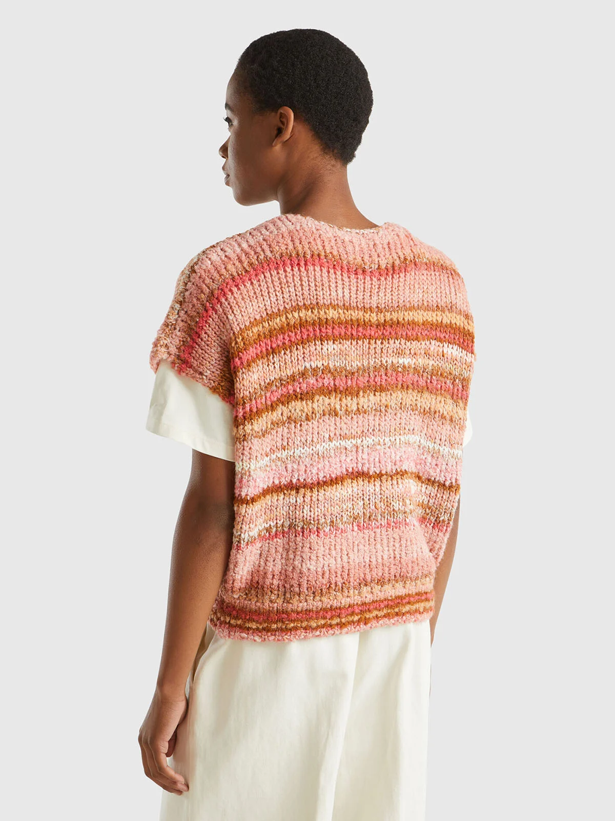 UNITED COLORS OF BENETTON Áo Len Không Tay Nữ Women Sweater