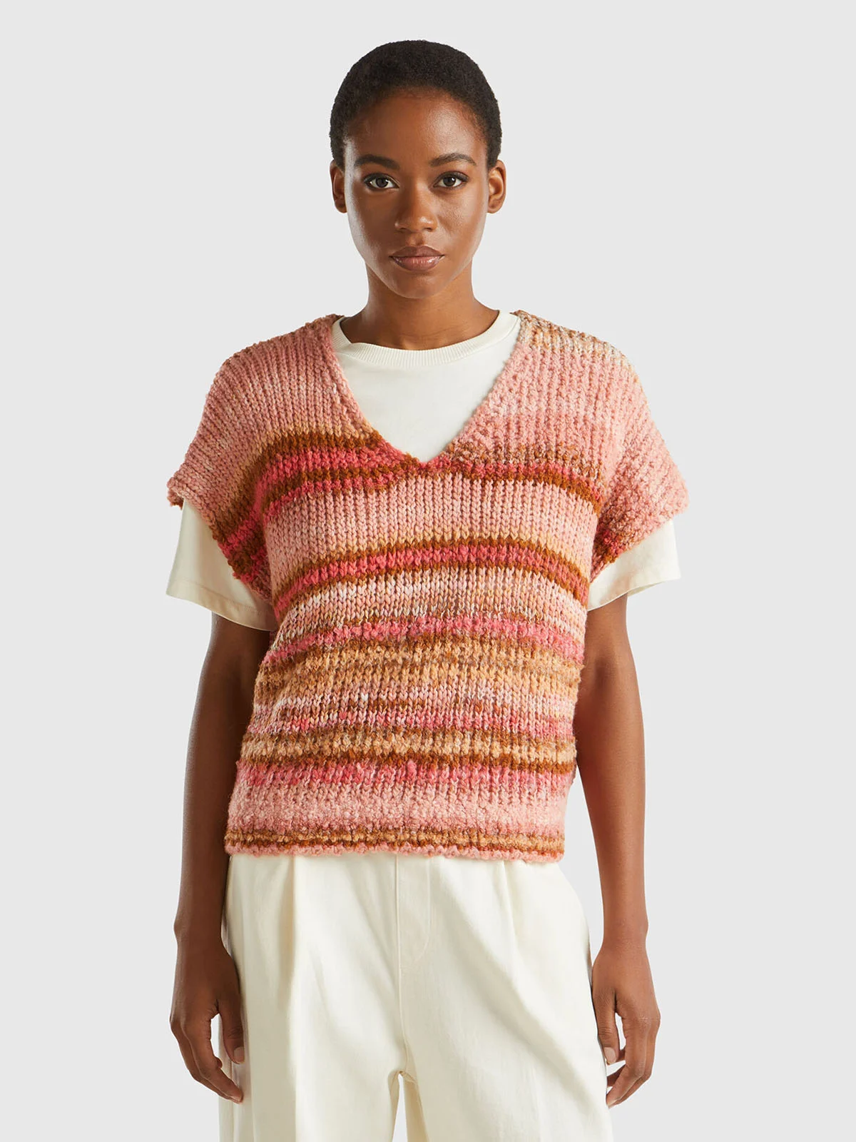 UNITED COLORS OF BENETTON Áo Len Không Tay Nữ Women Sweater