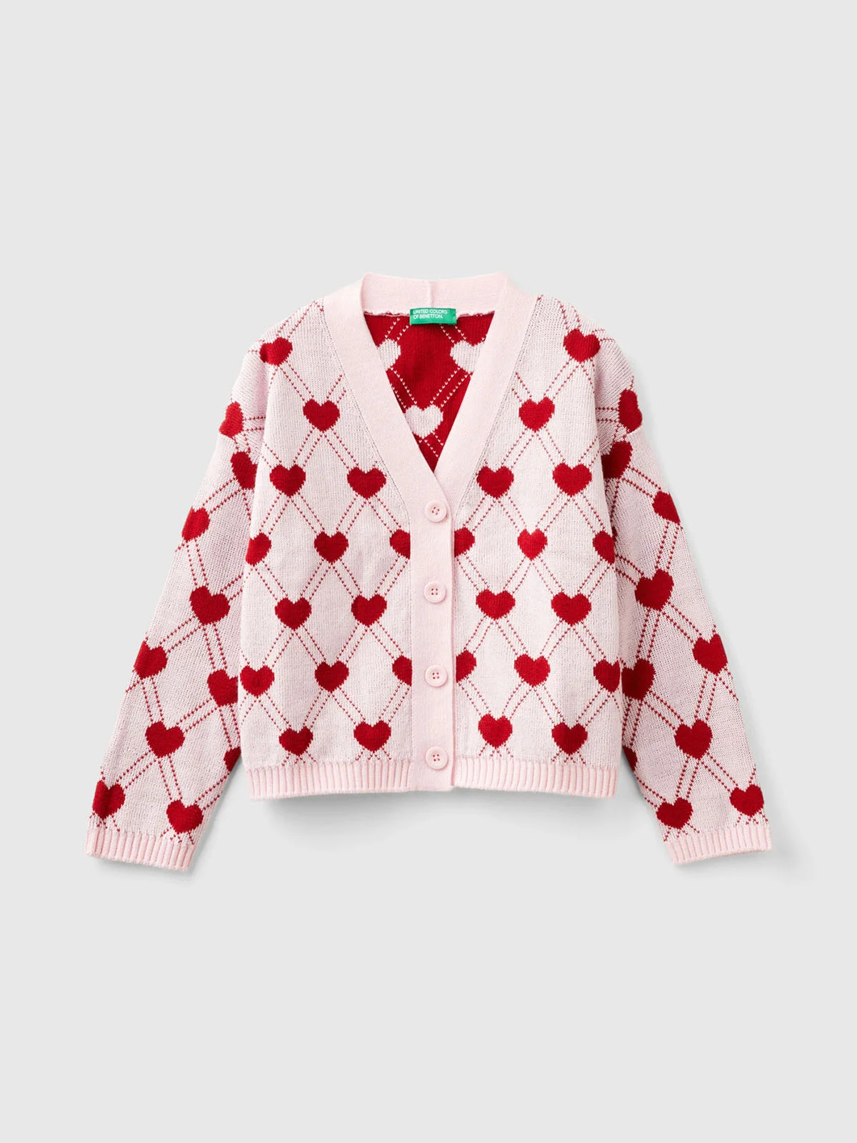 UNITED COLORS OF BENETTON Áo Khoác Len Dài Tay Bé Gái Junior Girl Cardigan