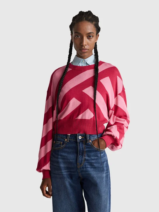 UNITED COLORS OF BENETTON Áo Len Dài Tay Nữ Women Sweater
