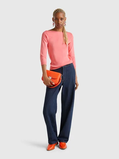 UNITED COLORS OF BENETTON Áo Len Dài Tay Nữ Women Sweater