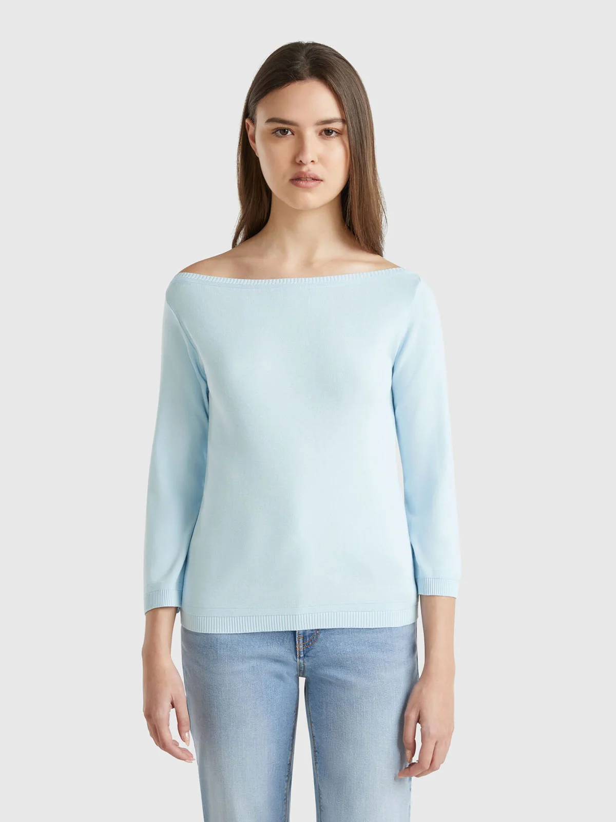 UNITED COLORS OF BENETTON Áo Len Ngắn Tay Nữ Women Sweater