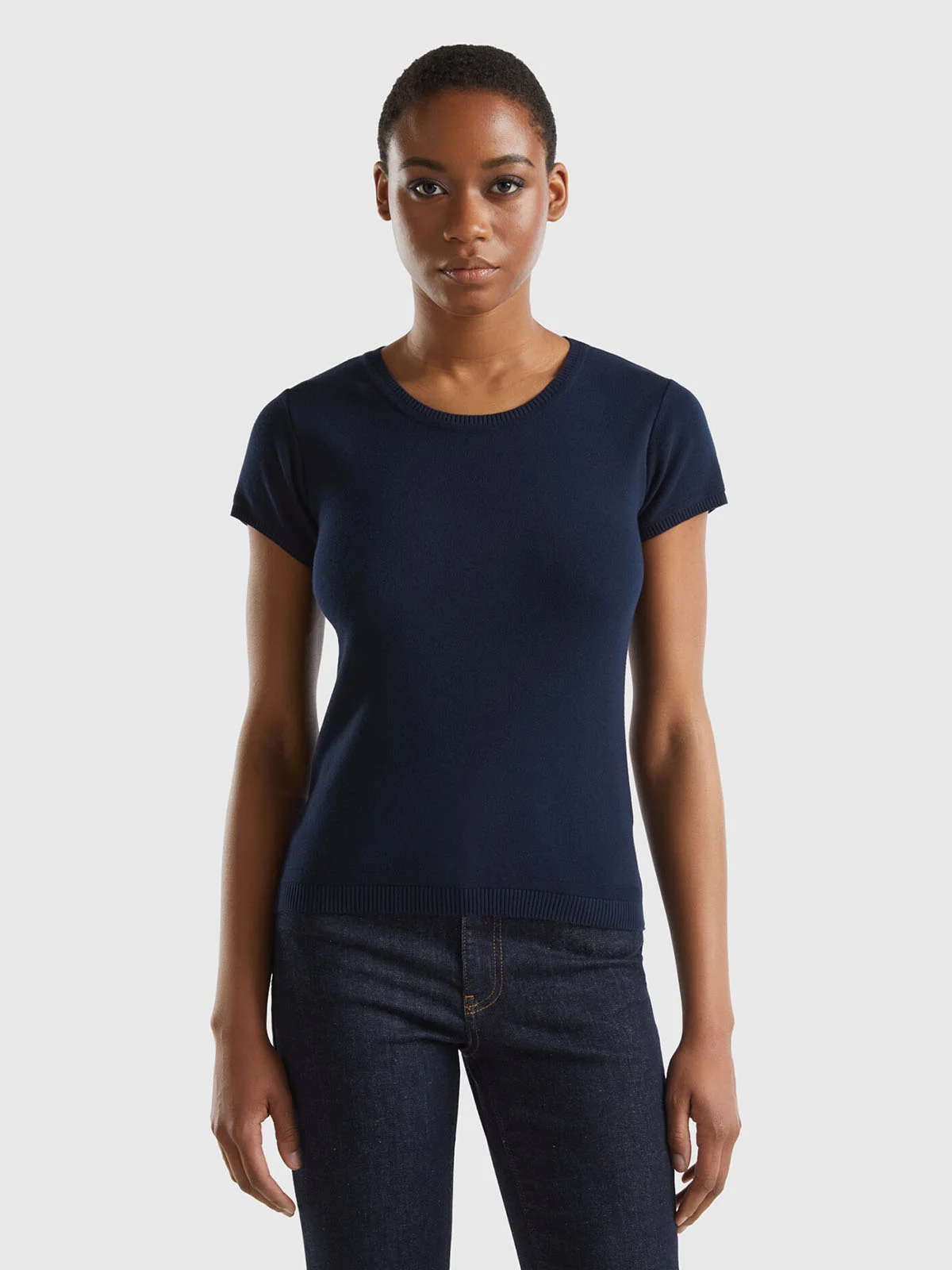 UNITED COLORS OF BENETTON Áo Len Ngắn Tay Nữ Women Sweater