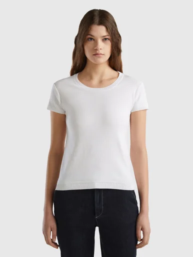UNITED COLORS OF BENETTON Áo Len Ngắn Tay Nữ Women Sweater