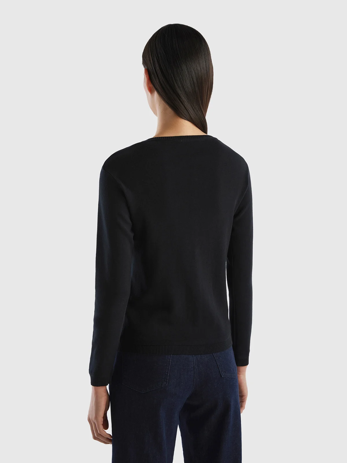 UNITED COLORS OF BENETTON Áo Len Tay Dài Nữ Crew Neck Cardigan In Pure Cotton