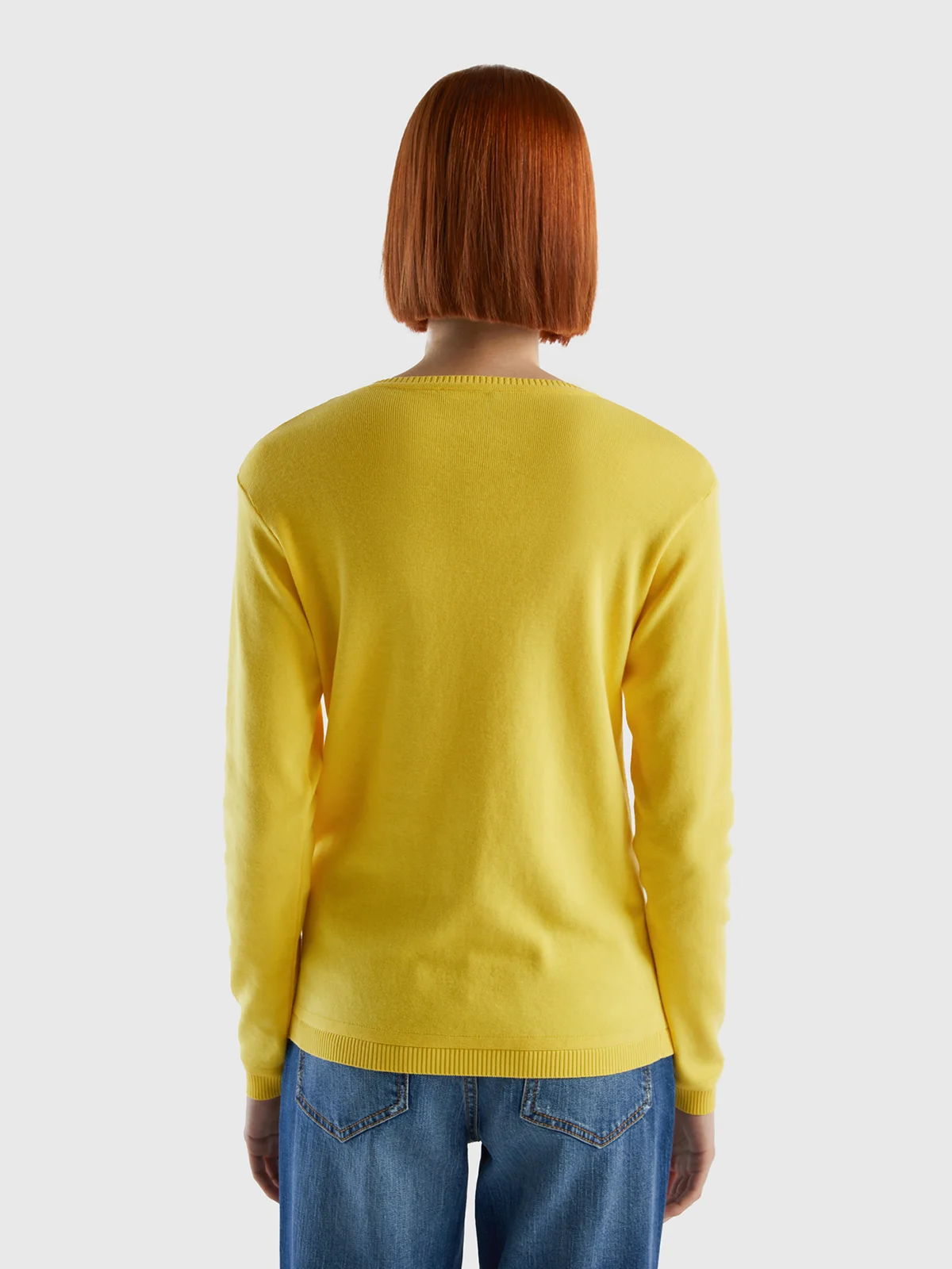 UNITED COLORS OF BENETTON Áo Len Tay Dài Nữ Crew Neck Cardigan In Pure Cotton