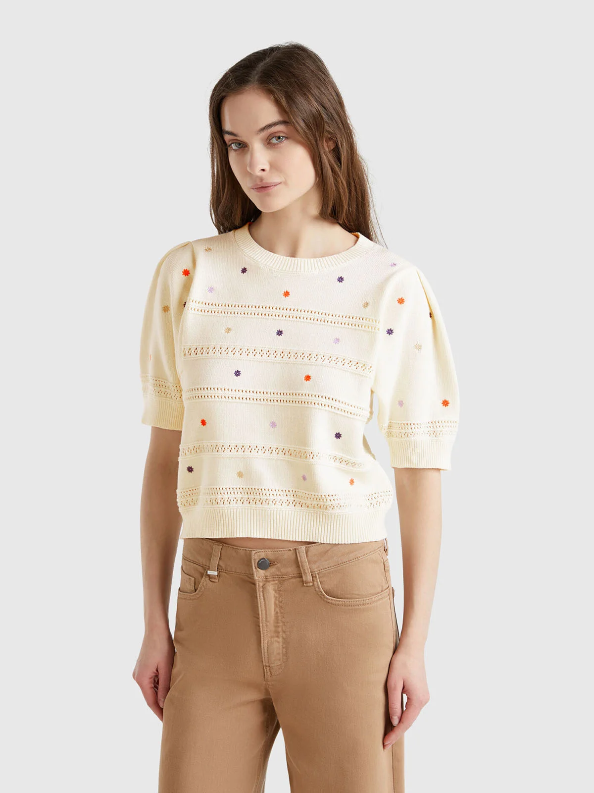 UNITED COLORS OF BENETTON Áo Len Ngắn Tay Nữ