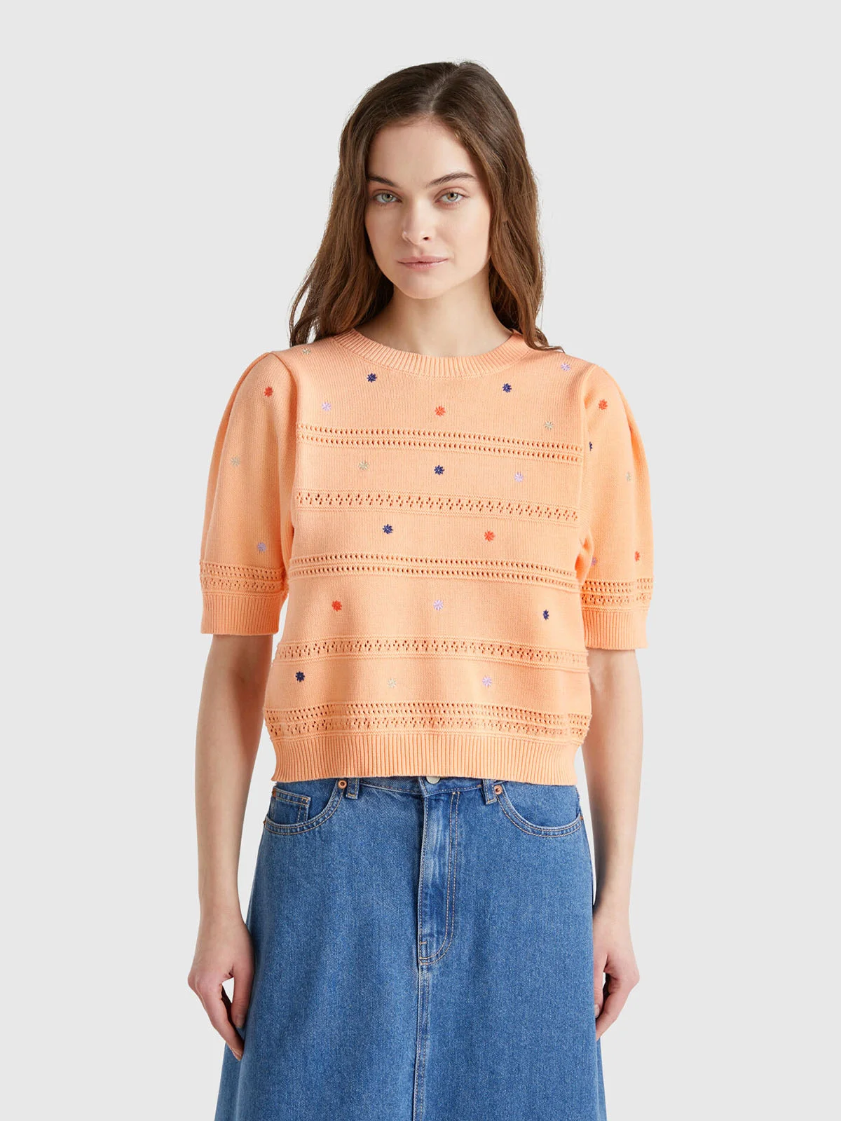 UNITED COLORS OF BENETTON Áo Len Ngắn Tay Nữ