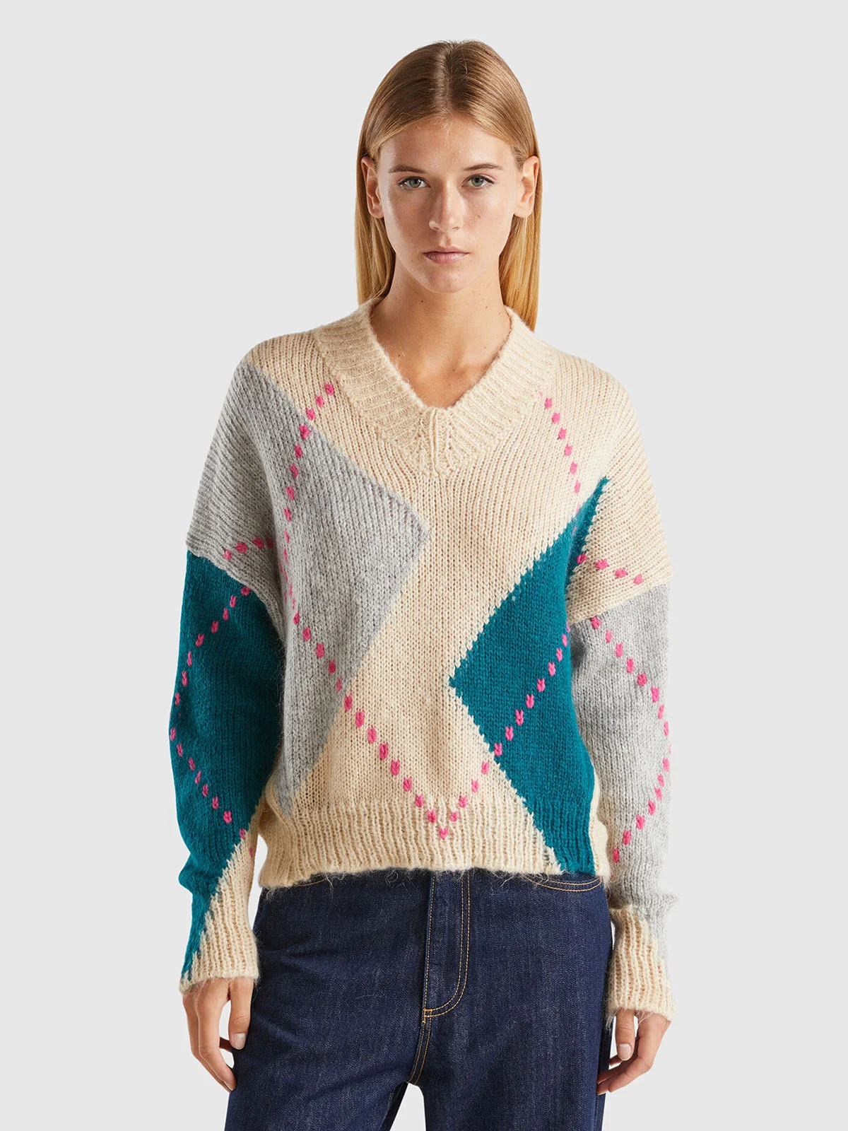 UNITED COLORS OF BENETTON Áo Len Dài Tay Nữ Women Sweater