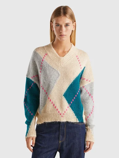 UNITED COLORS OF BENETTON Áo Len Dài Tay Nữ Women Sweater