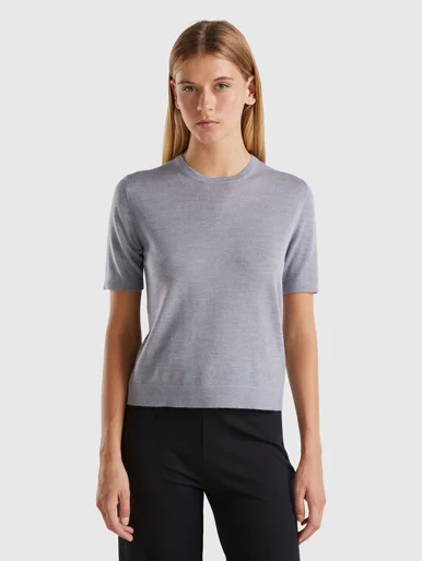 UNITED COLORS OF BENETTON Áo Len Ngắn Tay Nữ Women Sweater