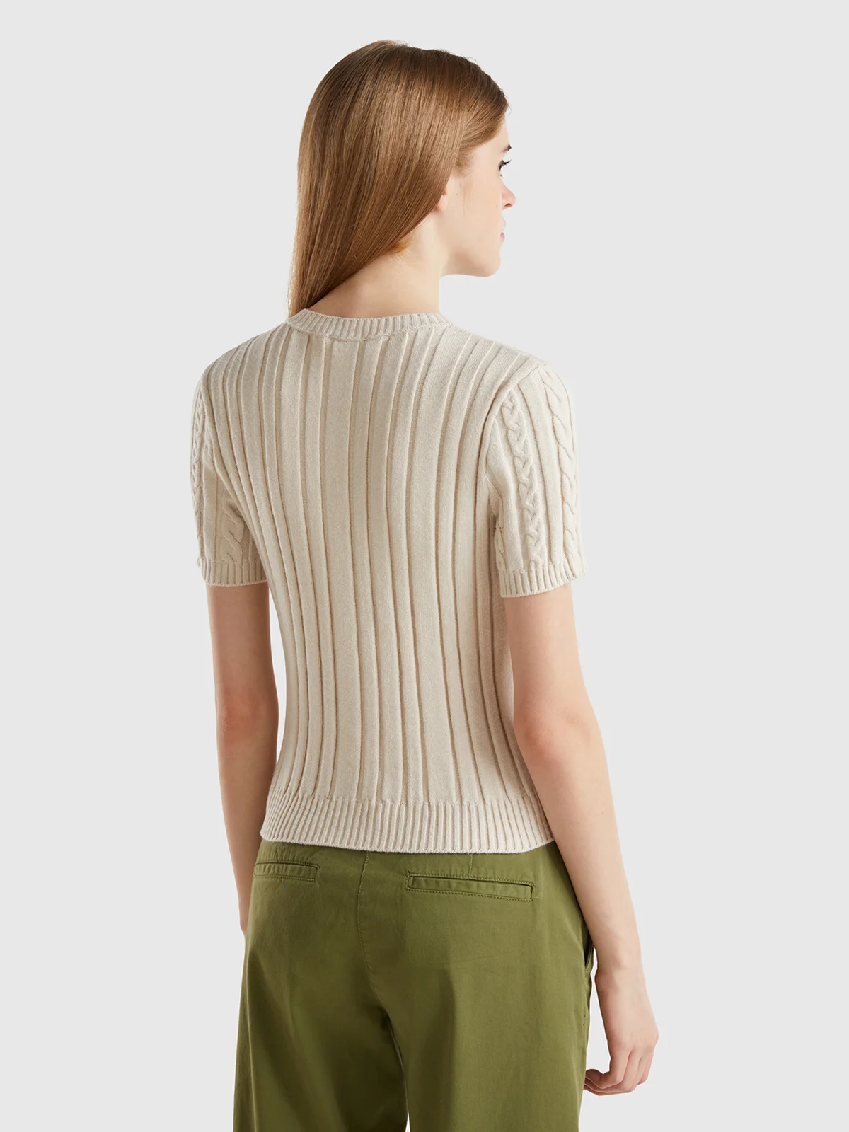 UNITED COLORS OF BENETTON Áo Len Ngắn Tay Nữ Women Sweater