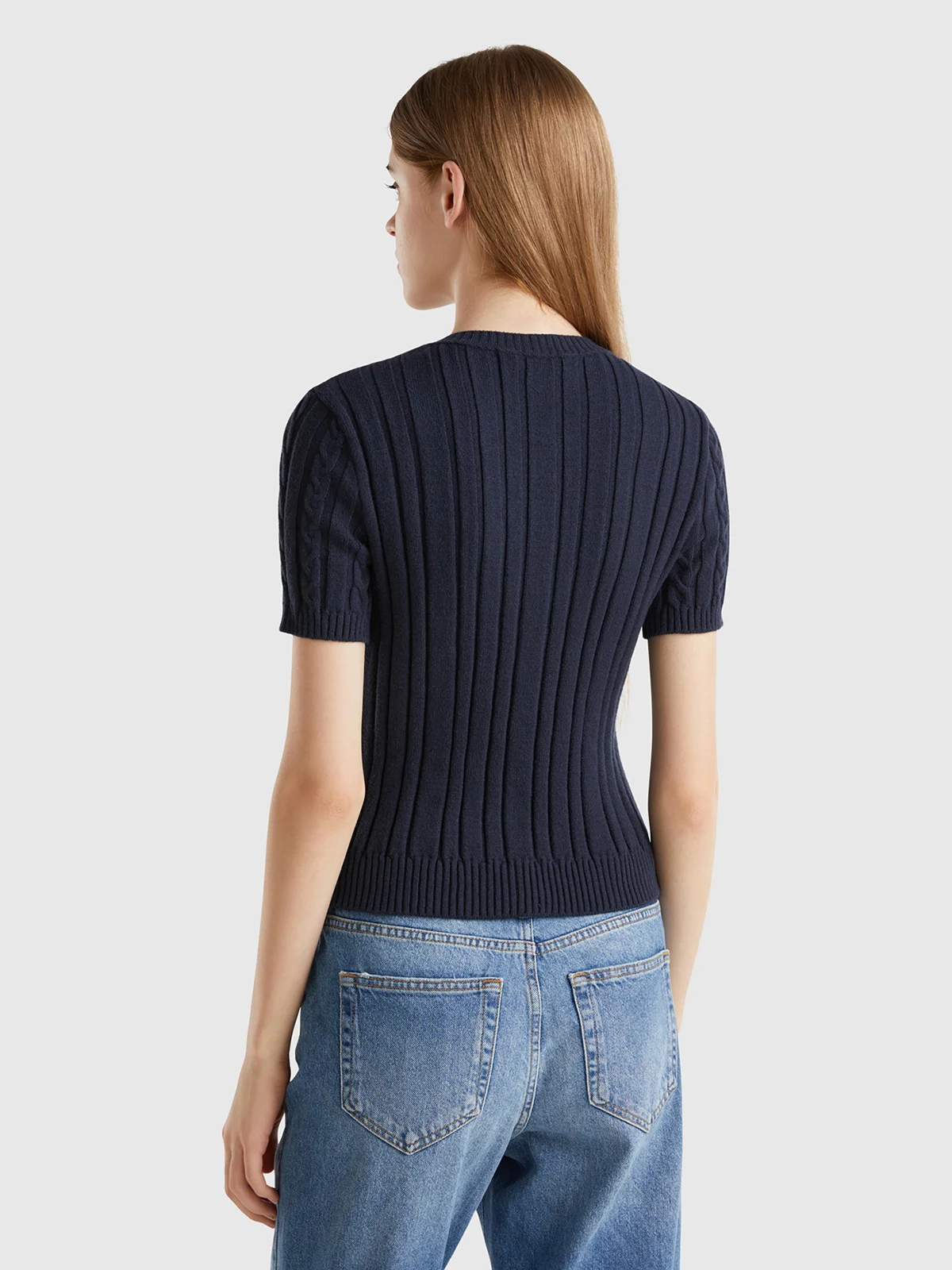 UNITED COLORS OF BENETTON Áo Len Ngắn Tay Nữ Women Sweater