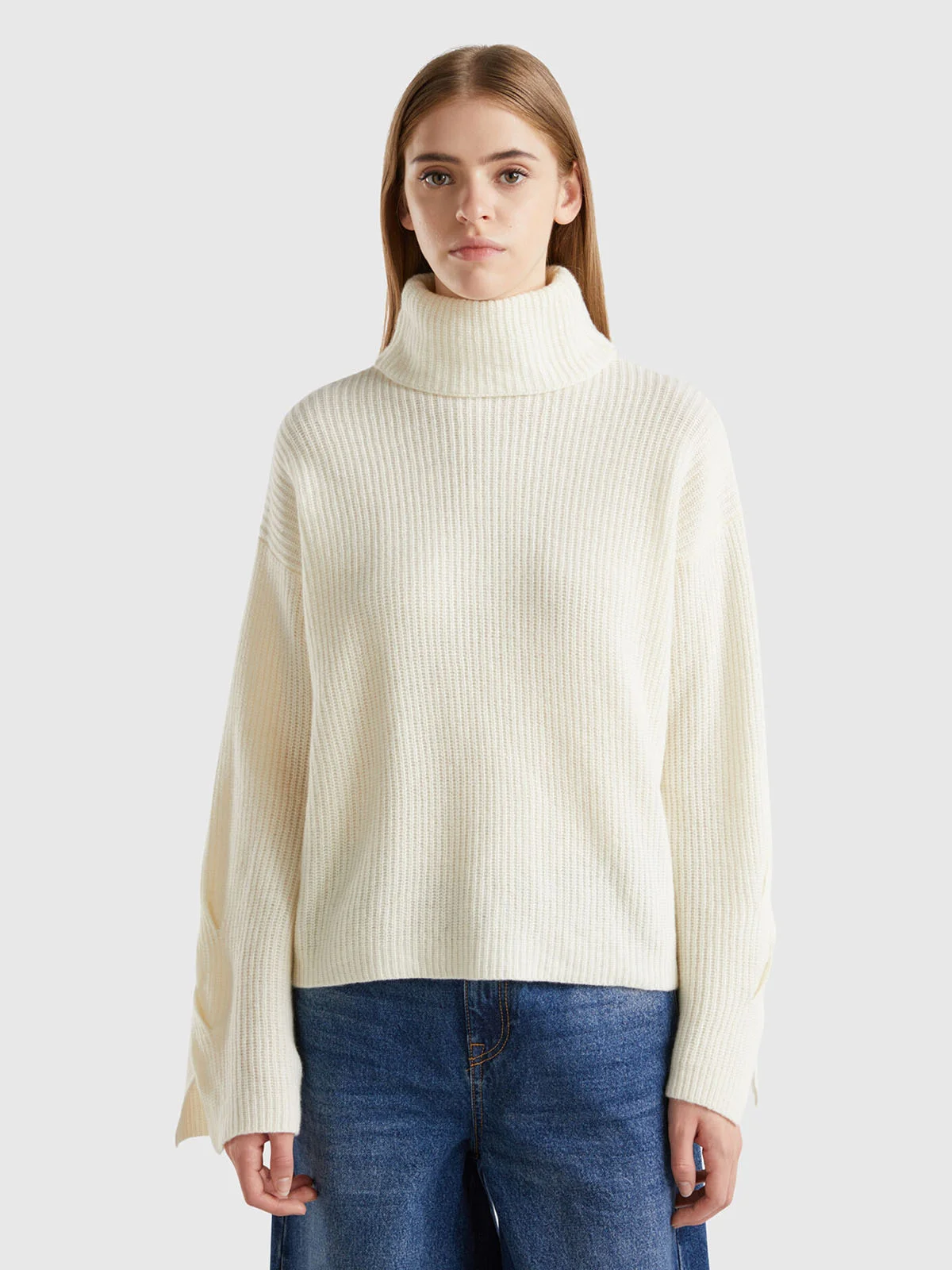 UNITED COLORS OF BENETTON Áo Len Dài Tay Nữ Women Sweater