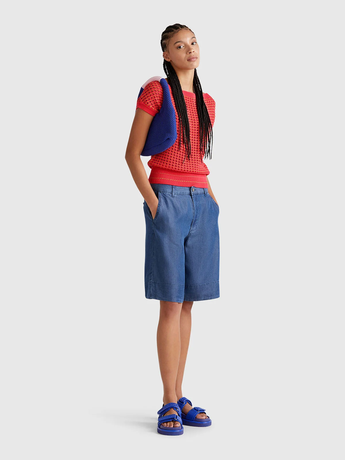 UNITED COLORS OF BENETTON Áo Len Ngắn Tay Nữ