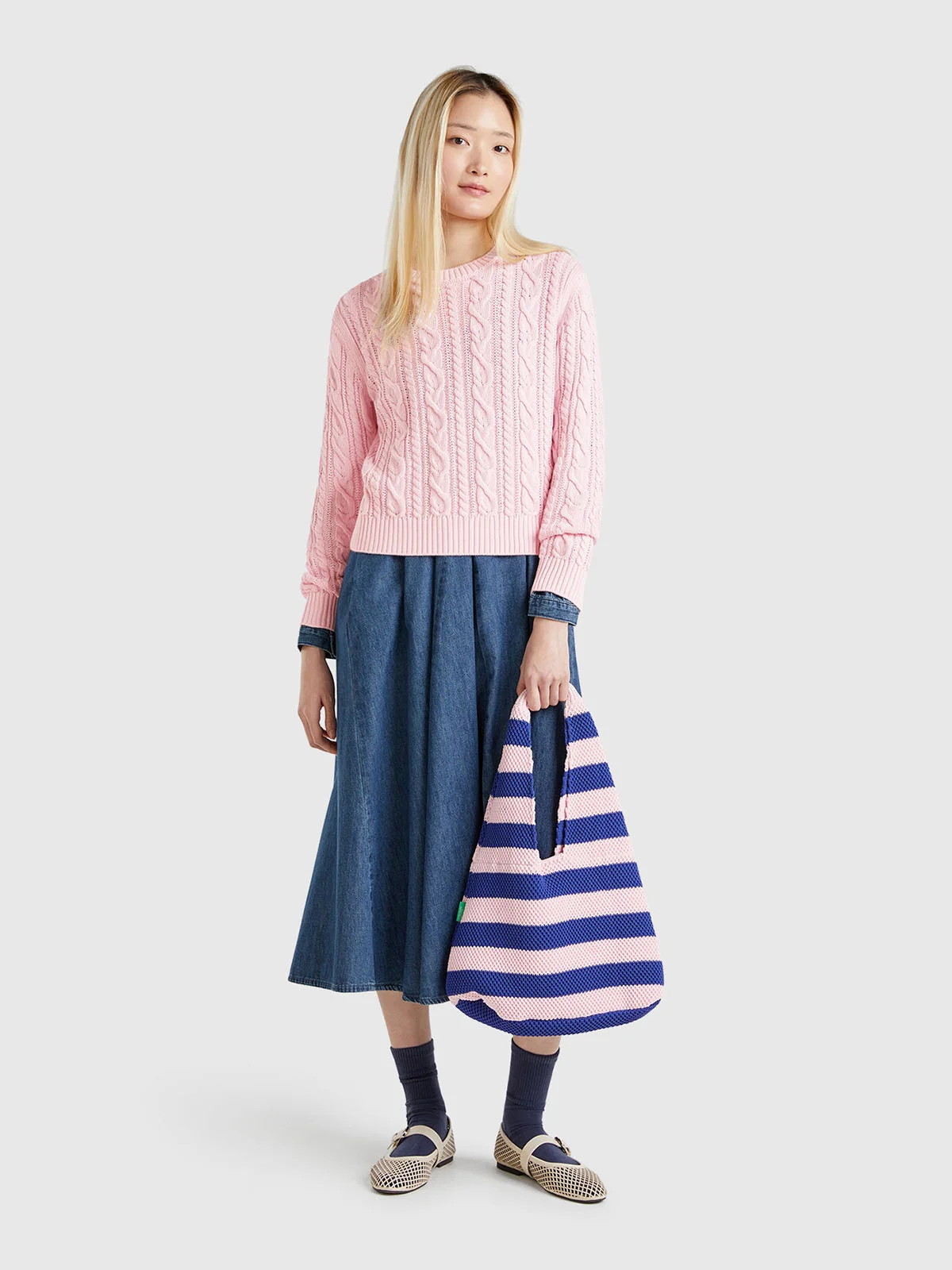 UNITED COLORS OF BENETTON Áo Len Dài Tay Nữ Women Sweater