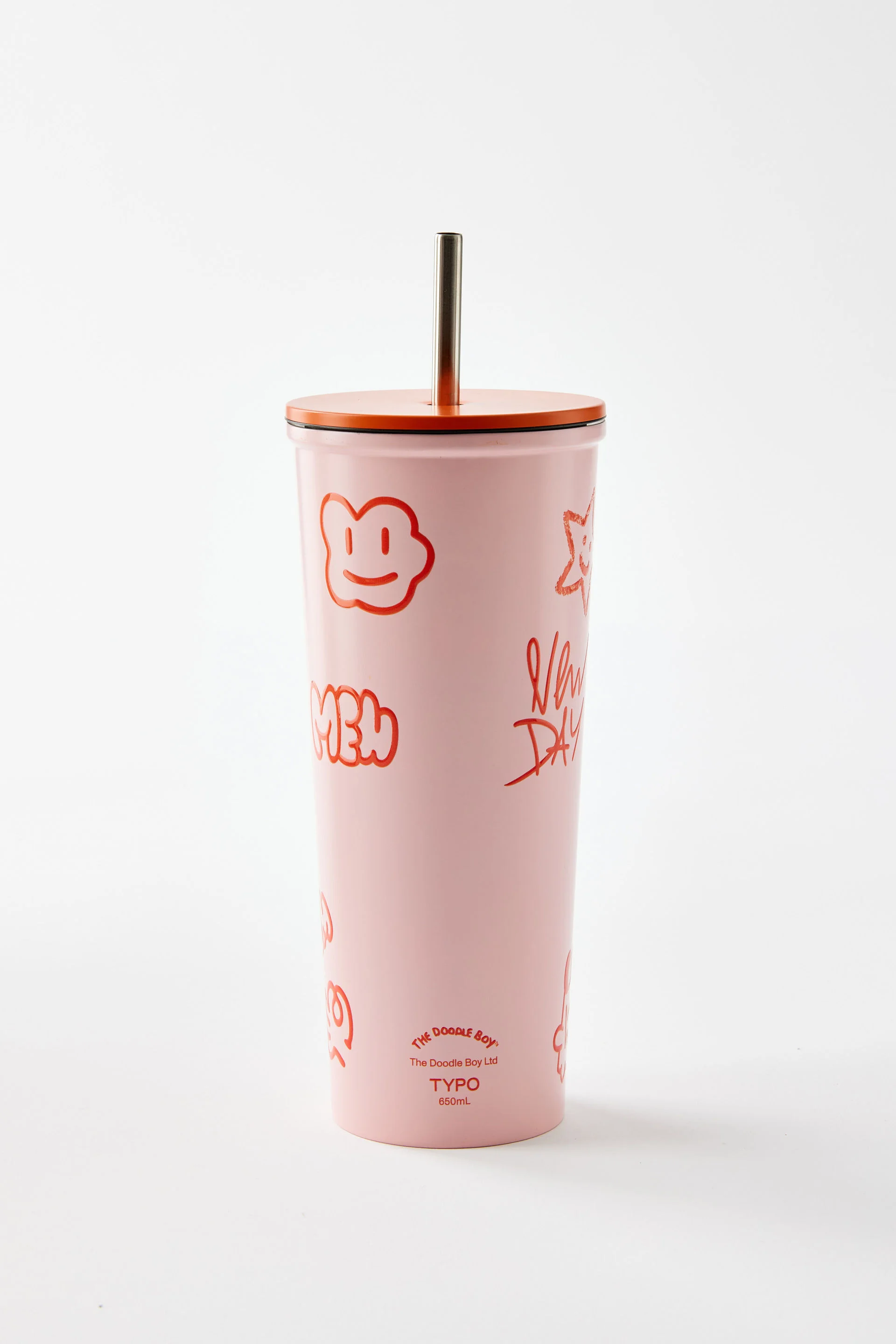 TYPO Ly Nước Có Ống Hút 650 ML- Collab Metal Smoothie Cup