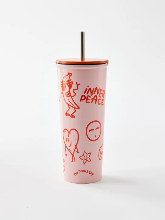 TYPO Ly Nước Có Ống Hút 650 ML- Collab Metal Smoothie Cup