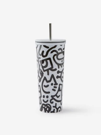 TYPO Ly Nước Có Ống Hút 650 ML- Collab Metal Smoothie Cup