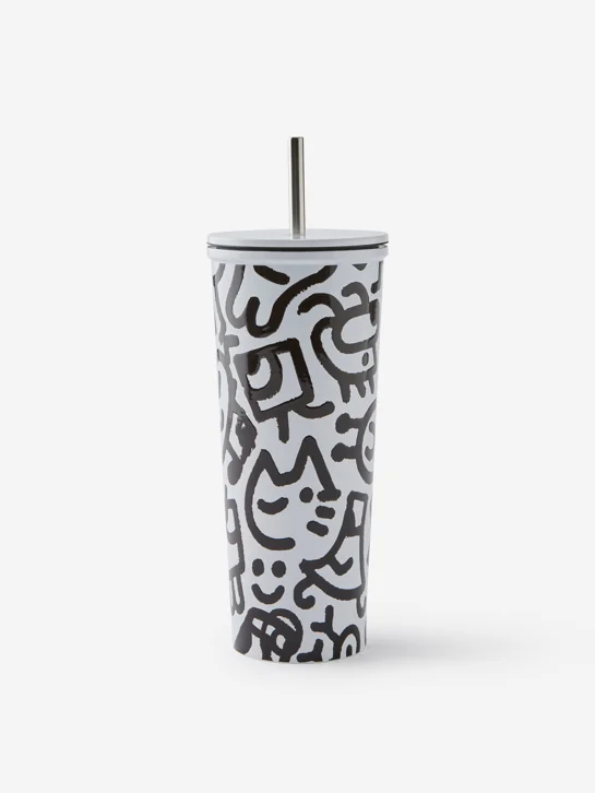 TYPO Ly Nước Có Ống Hút 650 ML- Collab Metal Smoothie Cup